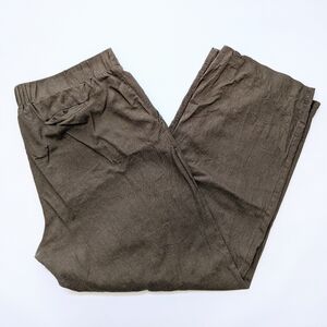 Christina B linen olive green wide leg pants, women's XL